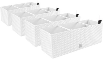 4x doniczka balkonowa z systemami DRTC500 biała