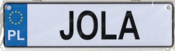 Персональный номерной знак металлический JOLA
