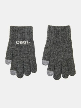 ДЕТСКИЕ ЗИМНИЕ ПЕРЧАТКИ ДЛЯ ТЕЛЕФОНА ДЛЯ МАЛЬЧИКОВ, КЛАССИК, графит, 16 см