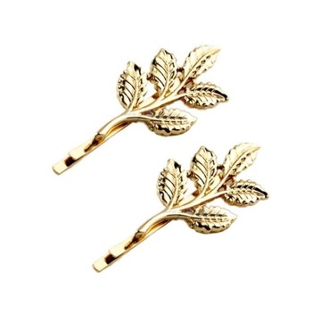 SPINKA DO WŁOSÓW złota wsuwka DO KOKA listek boho