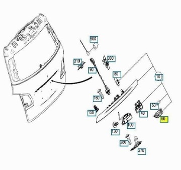 TABULE ZADNÍ MERCEDES-BENZ W246 ORIGINÁLNÍ