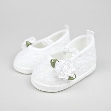 крошечные белые тапочки для крещения 2 месяца 9