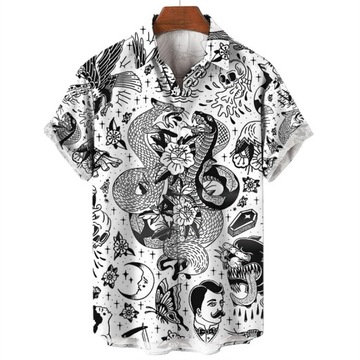 Koszula z krótkim rękawem piracka hawajska r. 3XL