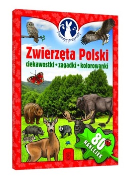 ZWIERZĘTA POLSKI KOLOROWANKA ZAGADKI NAKLEJKI