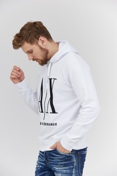 ARMANI EXCHANGE Biała bluza z kapturem i logo r M