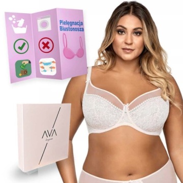 Koronkowy Biustonosz AVA AV-1396 soft biały 90G