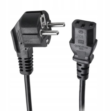 Kabel zasilający komputera PC monitora czarny 2m