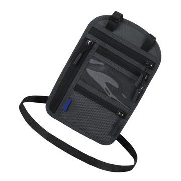 UCHWYT NA KARTY PASZPORTOWE TORBA PODRÓŻNA NA SZYJĘ