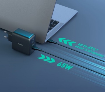 AUKEY PA-B6T Быстрое зарядное устройство 3xUSB Type C 65 Вт QC PPS SCP PD 3.0