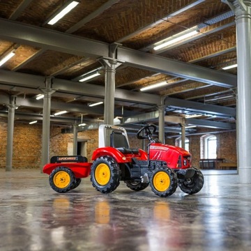 FALK Traktor Red Supercharger na pedále s prívesom Otvára sa od 3 Rokov