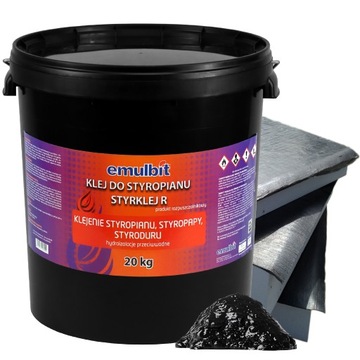 SZYBKOWIĄŻACY KLEJ BITUMICZNY DO STYROPIANU STYROPAPY MOCNE WIĄZANIE 20 KG