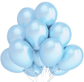 Balony metaliczne BŁĘKITNE 12 szt DUŻE 30 CM