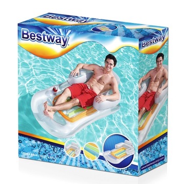 Materac dmuchany do pływania FOTEL z Oparciem Plażowy 161x84 BESTWAY 43028