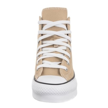 Buty Trampki na Platformie Converse Eva Lift Hi Nutty Beżowe