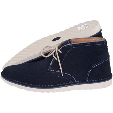 Buty Męskie Clarks Manor Park Navy Suede Granatowe