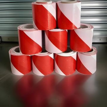 ПРЕДУПРЕЖДАЮЩАЯ ЛЕНТА односторонняя красно-белая 100м 70мм