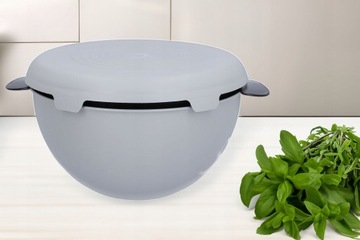 КУЛАНДЕР Дуршлаг миска с ситечком и крышкой 2в1 серый диаметр 23 см