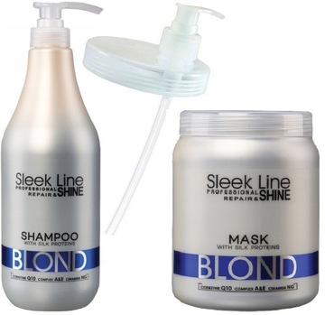 Zestaw BLOND STAPiZ Szampon + maska +POMPKA 1000ml