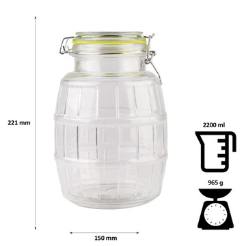 СТЕКЛЯННАЯ БАНКА 2,2 Л БАНКА ДЛЯ ОГУРЕЧНОГО ПЕЧЕНЬЯ ЛИКЕРНЫХ ПРОДУКТОВ КОФЕ