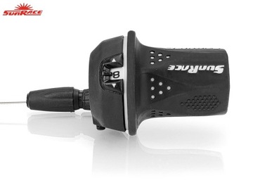 Поворотный переключатель скоростей SUNRACE Gripshift — правый, 8-ступенчатый + трос