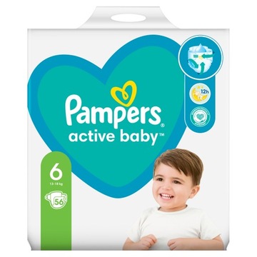 Pampers Active Baby pieluszki rozmiar 6 13-18 kg 56 szt.