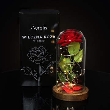 Aurelis Eternal Rose в стекле ПОДАРОЧНЫЙ КРАСНЫЙ светодиод | ПОДАРОК ​​НА ДЕНЬ ВАЛЕНТИНА