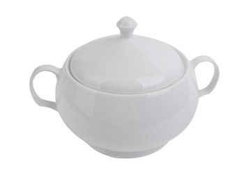 Белая фарфоровая супница, суп, гуляш, сливки, холодный суп, 3л