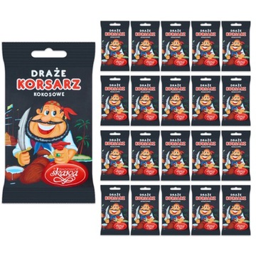 Wadowice Skawa Korsarz Draże kokosowe 70g 20 sztuk
