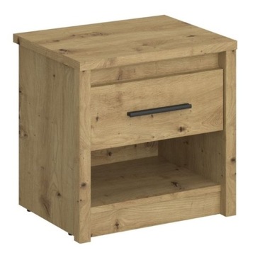 SZAFKA NOCNA 1S AYSON W KOLORZE DĄB ARTISAN + CZARNY UCHWYT LOFT