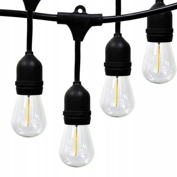GIRLANDA ogrodowa 15mb 30 żarówek E27 LED wodoodp