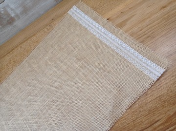 1 шт. Подставка для столовых приборов из натурального джута, кружево.