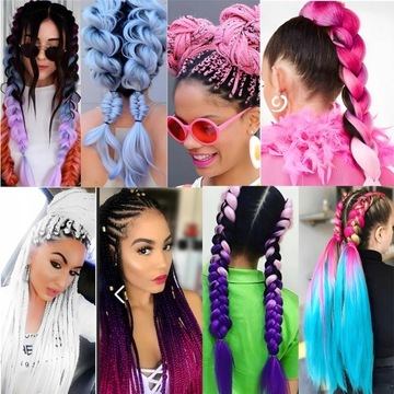 СИНТЕТИЧЕСКИЕ ВОЛОСЫ ДЛЯ МОСТОВ ЦВЕТНЫЕ БРИТАНСКИЕ ПЯДИ 130см для детей