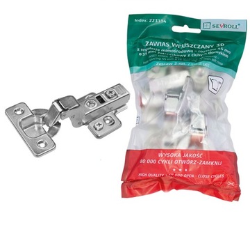 Zawias wpuszczany 3D CICHY DOMYK Sevroll 100szt.