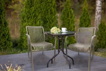 СОВРЕМЕННЫЙ ПРОЧНЫЙ УДОБНЫЙ САДОВЫЙ СТУЛ ТЕРРАСА БАЛКОН KP104 2X БЕЖЕВЫЙ, 2 ШТ.