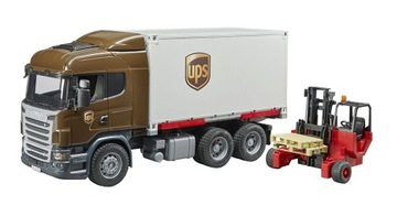 Грузовик Scania UPS с вилочным погрузчиком Bruder 03