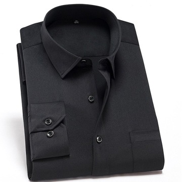 Non-Iron Solid Stretch Shirts for Men Spandex Long