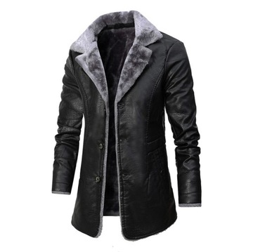 Moda ciepłe PŁASZCZ MĘSKI ZIMOWY KURTKA KLASYCZNY Elegancki ROZ S-3XL