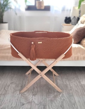 Kosz Mojżesza BOHO Handmade ze stojakiem terracotta