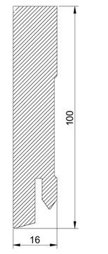 10 НАПОЛЬНАЯ ПОЛОСКА МДФ, длина 100см, белая