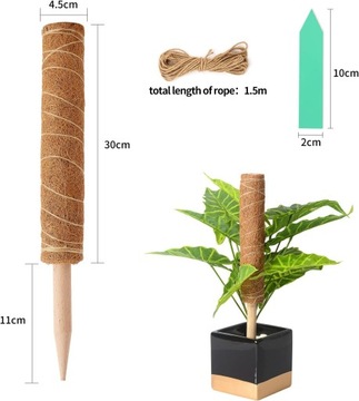 ПОДДЕРЖКА КОКОСОВАЯ ПАЛОЧКА ДЛЯ КРИПЕРА ДЛЯ МОНСТЕРЫ 4 ШТ.
