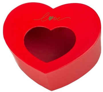 FLOWER BOX SERCE Pudełko LOVE PREZENT z szybką M