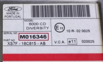 РАДИОКОД ДЛЯ FORD FX, NX MCA, 6000CD, 6006CDC