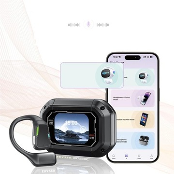 BLUETOOTH SŁUCHAWKI TŁUMACZĄCE 135JĘZYKÓW ETUI ŁADUJĄCE Z EKRANEM DOTYKOWYM