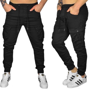 BOJÓWKI MĘSKIE SPODNIE Z KIESZENIAMI JEANS