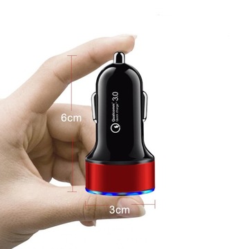 АВТОМОБИЛЬНОЕ ЗАРЯДНОЕ УСТРОЙСТВО FAST LED QC 3.0 + КАБЕЛЬ МОЛНИИ 100 СМ, 1 М