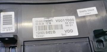 VW EOS 2.0 B PŘÍSTROJOVÁ DESKA BUDÍK 1Q0920862B