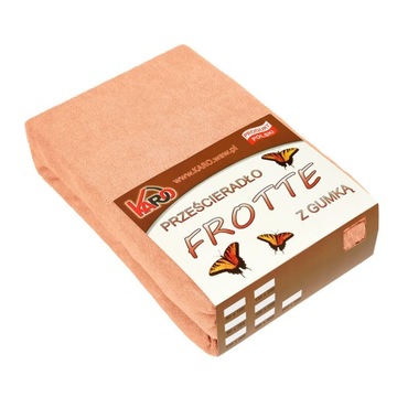 Prześcieradło frotte z gumką 90x200 morelowe KARO