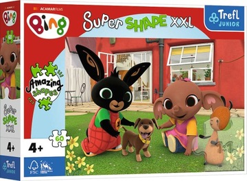 PUZZLE 60 EL SUPER SHAPE XXL KRÓLICZEK BING Z PSEM