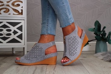 ЭЛЕГАНТНЫЕ ЖЕНСКИЕ САНДАЛИИ НА ТЕЛЕЖКЕ, КОЖА