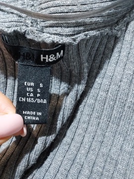 H&M długi sweter narzutka z wełną 36